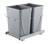 VEVOR Pattumiera Estraibile, ca. 39,8 L x 2, Doppi Contenitori per Rifiuti da Cucina Sottotop, Cestino per la Raccolta Differenziata con Sistema Scorrevole, Estensione Completa e Maniglia Grigio