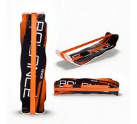 VEVOR Pedana di Equilibrio Esercizio, Tavola di Allenamento Equilibrio Curvo con Cinghia Lunghezza 107 cm Pannello in Legno Massello Carico max 200 kg, Pedana Esercizicio Surf Yoga, Arancione Nero