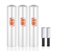 VEVOR Pellicola Estensibile 381 mm x 305 m Rotoli di Pellicola Estensibile Trasparente, Confezione da 3 Pezzi, Calibro 60, Pellicola Estensibile con Maniglie per Avvolgimento Spedizioni Traslochi