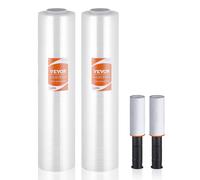 VEVOR Pellicola estensibile trasparente 381mm x 305m rotoli di pellicola, Rotolo da 2 Pezzi, Calibro 60, Pellicola estensibile con maniglie per avvolgimento per spedizioni traslochi