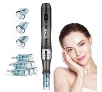 VEVOR Penna Microneedling, Penna Derma Elettrica con 6 cartucce usa e getta, Dispositivo Bellezza Dermapen con 6 velocità Variabili, Display LCD e Lunghezza Ago Regolabile 0-2,5 mm