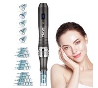 VEVOR Penna per Microneedling Facciale 22 Aghi Monouso, Penna Derma Elettrica 6 Velocità Variabile Dispositivo di Bellezza Dermapen con Lunghezza Ago Regolabile 0-2,5 mm, Display LCD