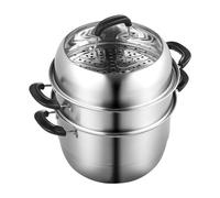 VEVOR Pentola a Vapore 3 Ripiani 28 cm Vaporiera in Acciaio Inox Capacità 8L ca.