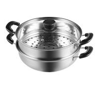 VEVOR Pentola a Vapore Ripiano Singolo Pentola Vaporiera 28 cm Capienza Circa 2,8 Litri, Vaporiera Multicottura in Acciaio Inox per Alimenti Coperchio in Vetro, Vaporiera Multifunzionale con Coperchio