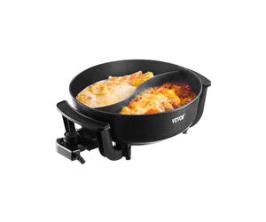 VEVOR Pentola Elettrica Antiaderente da 5 L con Coperchio in Vetro Divisorio