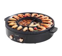 VEVOR Pentola Hot Pot con Grill 1800W Funzioni 2 in 1 Elettrico Senza Fumo, Hot Pot per Barbecue Coreano con Controllo Separato Doppia Temperatura, Padella Antiaderente con Griglia BBQ