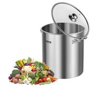 VEVOR Pentola in Acciaio Inossidabile, Pentola 22,7L per Salse con Coperchio e Manico, Pentola Resistente di Grado Commerciale, Trattamento di Macinazione, per Cottura a Vapore, Bollitura, Argento