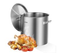 VEVOR Pentola in Acciaio Inox per Cotture Salse con Coperchio a Cestello 50,1 L