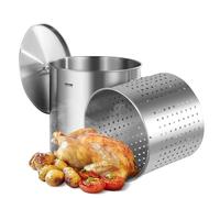 VEVOR Pentola in Acciaio Inox per Cotture Salse con Coperchio a Cestello 94,6 L