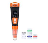 VEVOR pHmetro Portatile, Intervallo di pH 0-14, Sonda Impermeabile IP68, Kit Tascabile con Bustine di Polvere di Calibrazione, Display VA, per Test di Acidità Acqua Potabile Idroponica e Acquario