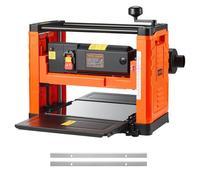VEVOR Pialla a Spessore, a Due Lame, 330 mm Larghezza, Banco Elettrica Motore da 1800 W e 23500 Giri/min, Doppi Rulli, Protezione Eccessiva, a Velocità Singola, per Legno Duro e Tenero