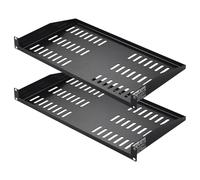 VEVOR Piani per supporto per server 1U 2 pezzi, Piani per montaggio da parete per supporto porta server, Profondità 250 mm, Carico 22,68 kg con vassoio ventilato, per supporto porta apparecchiature