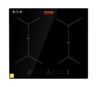 VEVOR Piano Cottura a Induzione 4 Fuochi 6800W Fornello a Induzione da Incasso Piano Cottura Elettrico in Vetroceramica da 61 cm con Timer Controllo Touch Anti-Traboccamento 9 Livelli di Regolazione