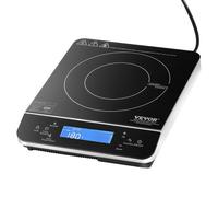 VEVOR Piano Cottura a Induzione Portatile 2200 W con 9 Impostazioni Temperatura, Piastra Riscaldante a Induzione da Banco con Timer 4 Ore, Blocco Bambini, Prenotazione 24 Ore per Cucinare in Casa