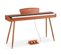 VEVOR Pianoforte Digitale a 88 Tasti, Tastiera Pianoforte con Altoparlanti, Leggio, Supporto, Pedale Sustain, Funzione di Registrazione, 280 Toni, Connessione Wireless, per Principianti, Colore Legno