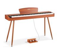 VEVOR Pianoforte Digitale a 88 Tasti, Tastiera Pianoforte con Altoparlanti, Leggio, Supporto, Pedale Sustain, Funzione di Registrazione, 280 Toni, Connessione Wireless, per Principianti, Colore Legno