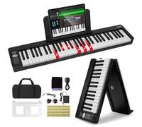 VEVOR Pianoforte Digitale 61 tasti Pianoforte Pieghevole Bluetooth MIDI Nero