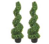 VEVOR Pianta Artificiale in Bosso a Spirale 2 Alberi Totale 91 cm Topiaria Decor