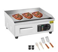 VEVOR Piastra Elettrica Commerciale, Piastra Flat Top da 2800 W, Temperatura Regolabile 50-300°C, Piastra in Acciaio Inossidabile 45 x 30 x 1 cm con 2 Pale e 2 Spazzole per la Casa o il Ristorante