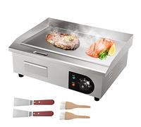 VEVOR Piastra elettrica da 1600 W, 40 x 300 x 10 mm, in acciaio inox + piastra in ferro 542 x 430 x 220 mm, con spazzole e pala, piastra per barbecue elettrica professionale