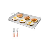 VEVOR Piastra in Acciaio Inox, Piastra Rettangolare Universale da 910x525 mm, Piastra a Gas, Pentole Spaziose da Fornello Portatili per Famiglie con Manico, per Campeggio Eventi da Esterno