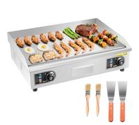 VEVOR Piastra per BBQ Elettrica Commerciale 655 x 400 mm 4000 W, Temperatura Regolabile, Griglia Piatta da Banco per Cottura BBQ Carne, Griglia da Banco con Accessori per Bistecche, Senza Spina