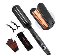 VEVOR Piastra per Capelli 300 x 45 x 60 mm Piastra per Capelli a Doppio Infrarossi con Schermo LCD, 19 Livelli di Temperatura, Piastra per Capelli a Riscaldamento Rapido per Uso Domestico in Salone