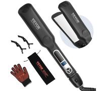 VEVOR Piastra per Capelli 38,1 mm Piastra per Capelli in Titanio con Schermo LCD 25 Livelli di Temperatura 98,88 °C a 232,22°C Piastra per Capelli a Riscaldamento per Uso in Viaggio a Casa in Salone