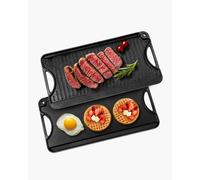 VEVOR Piastra per Cucina in Ghisa Reversibile 492 x 218 mm, Padella Rettangolare Portatile con Manico, Pentolame per Piano Cottura Peso ca. 6 kg Piastra per Cottura Barbecue Materiale in Ghisa