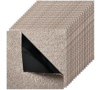 VEVOR Piastrelle per Moquette, 457 x 457 mm 10 Pezzi, Tappeto Quadrato Modulare, Pavimento Morbido Imbottito per Copertura Senza Cuciture 2,09 ㎡, per Soggiorno Camera da Letto, Marrone Chiaro