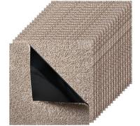 VEVOR Piastrelle per Moquette, 457 x 457 mm 10 Pezzi, Tappeto Quadrato Modulare, Pavimento Morbido Imbottito per Copertura Senza Cuciture 2,09 ㎡, per Soggiorno Camera da Letto, Marrone Chiaro