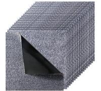 VEVOR Piastrelle per Moquette, 457x457 mm, Confezione da 10 Tappeti Quadrati Staccabili e Attaccabili, Autoadesive per Pavimenti Morbidi Imbottiti per Copertura 2,1㎡, per Soggiorno Ufficio, Grigio