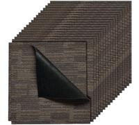 VEVOR Piastrelle per Moquette, 610x610 mm 24 Pezzi, Tappeto Quadrato Modulare, Pavimento Morbido Imbottito per Copertura Senza Cuciture 8,9㎡, per Soggiorno Camera da Letto, Grigio e Marrone