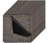 VEVOR Piastrelle per Moquette, 610x610 mm 24 Pezzi, Tappeto Quadrato Modulare, Pavimento Morbido Imbottito per Copertura Senza Cuciture 8,9㎡, per Soggiorno Camera da Letto, Grigio e Marrone