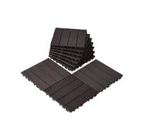 VEVOR Piastrelle per Patio ad Incastro 10 Pezzi 300 x 300 x 20 mm, Piastrelle Impermeabile in Plastica, Piastrelle per Tutte Le Condizioni Atmosferiche, per Portico Piscina Cortile, Marrone Scuro