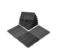 VEVOR Piastrelle per Patio Incastro in Plastica 30x30x2 cm Grigio Scuro 10 Pezzi
