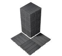 VEVOR Piastrelle per Patio Incastro in Plastica 30x30x2 cm Grigio Scuro 36 Pezzi