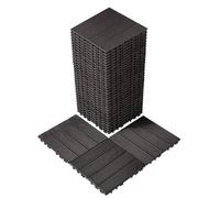 VEVOR Piastrelle Patio Incastro in Plastica 30x30x2 cm Marrone Scuro 36 Pezzi