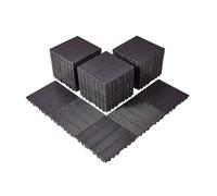 VEVOR Piastrelle per Patio ad Incastro 54 Pezzi 300 x 300 x 20 mm, Piastrelle Impermeabile in Plastica, Piastrelle per Tutte Le Condizioni Atmosferiche, per Portico Piscina Cortile, Marrone Scuro