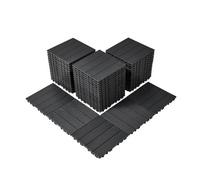 VEVOR Piastrelle per Patio ad Incastro 54 Pezzi 300 x 300 x 20 mm, Piastrelle Impermeabile in Plastica, Piastrelle per Tutte Le Condizioni Atmosferiche, per Portico Piscina Cortile, Grigio Scuro