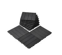 VEVOR Piastrelle per Patio Incastro in Plastica 30x30x2 cm Grigio Scuro 10 Pezzi