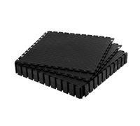 VEVOR Piastrelle per Pavimenti da Garage, Confezione da 16 Piastrelle Modulari a Incastro da 513 x 513 x 5 mm, Tappetini Antiscivolo in PVC con Piastra Diamantata per Officina, Magazzino, Nero