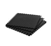 VEVOR Piastrelle per Pavimenti da Garage, Confezione da 8 Piastrelle Modulari a Incastro da 513 x 513 x 5 mm, Tappetini Antiscivolo in PVC con Piastra Diamantata per Officina, Magazzino, Nero