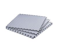 VEVOR Piastrelle per Pavimenti da Garage, Confezione da 8 Piastrelle Modulari a Incastro da 513 x 513 x 5 mm, Tappetini Antiscivolo in PVC con Piastra Diamantata per Officina, Magazzino, Argento