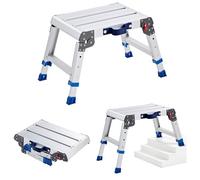 VEVOR Piattaforma da Lavoro Pieghevole in Alluminio, Altezza Regolabile 30,5-40,6 cm, Pedana da Lavoro Portatile e Antiscivolo, Portata 226,8 kg, con Blocchi di Sicurezza, per Pittura e Uso Domestico