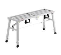 VEVOR Piattaforma di Lavoro, Altezza Regolabile 74 cm a 3 Marce, Scala Pieghevole in Lega di Acciaio, Piattaforma per Ponteggi Capacità 180 kg, Piedini in Gomma Antiscivolo, per Pulizia Lavaggio