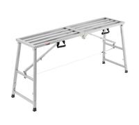 VEVOR Piattaforma di Lavoro, Altezza Regolabile 80-130 cm a 4 Marce, Scala Pieghevole in Lega di Acciaio, Piattaforma per Ponteggi Capacità 400 kg, Piedini in Gomma Antiscivolo, per Pulizia Lavaggio