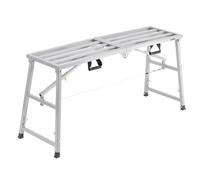 VEVOR Piattaforma di Lavoro, Altezza Regolabile a 4 Marce 1150 mm, Scala Pieghevole in Lega di Acciaio, Piattaforma per Ponteggi Capacità 360 kg, Piedini in Gomma Antiscivolo, per Pulizia Lavaggio