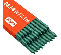 VEVOR Picchetti da Giardino 2100 mm Confezione da 25, Bastoni di Sostegno per Piante con estremità Appuntita e Protuberanze Antiscivolo per la Coltivazione di Piante Rampicanti, Verdure da Esterno