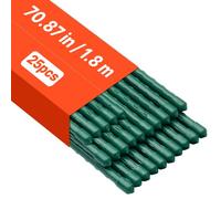 VEVOR Picchetti da Giardino Confezione da 25, 1800 mm, Bastoni di Sostegno per Piante con estremità Appuntita e Protuberanze Antiscivolo per la Coltivazione di Piante Rampicanti, Verdure da Esterno